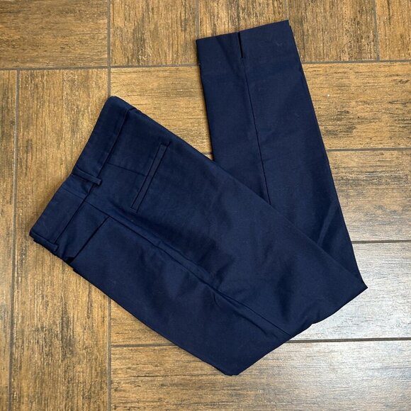 White Label The White Company Navy Blue Oxford Fit Straight Leg Pants Size 0 - Picture 10 of 10